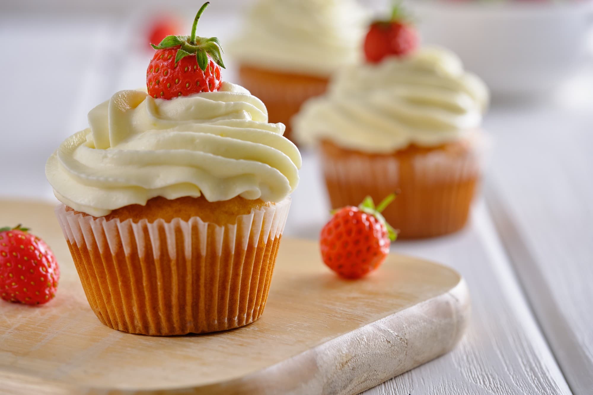 Receita de cupcake de morango com chantilly